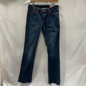 Gap Classic Stretch Straight Denim Jeans Size 6 Long Staple Essential Tall Dark